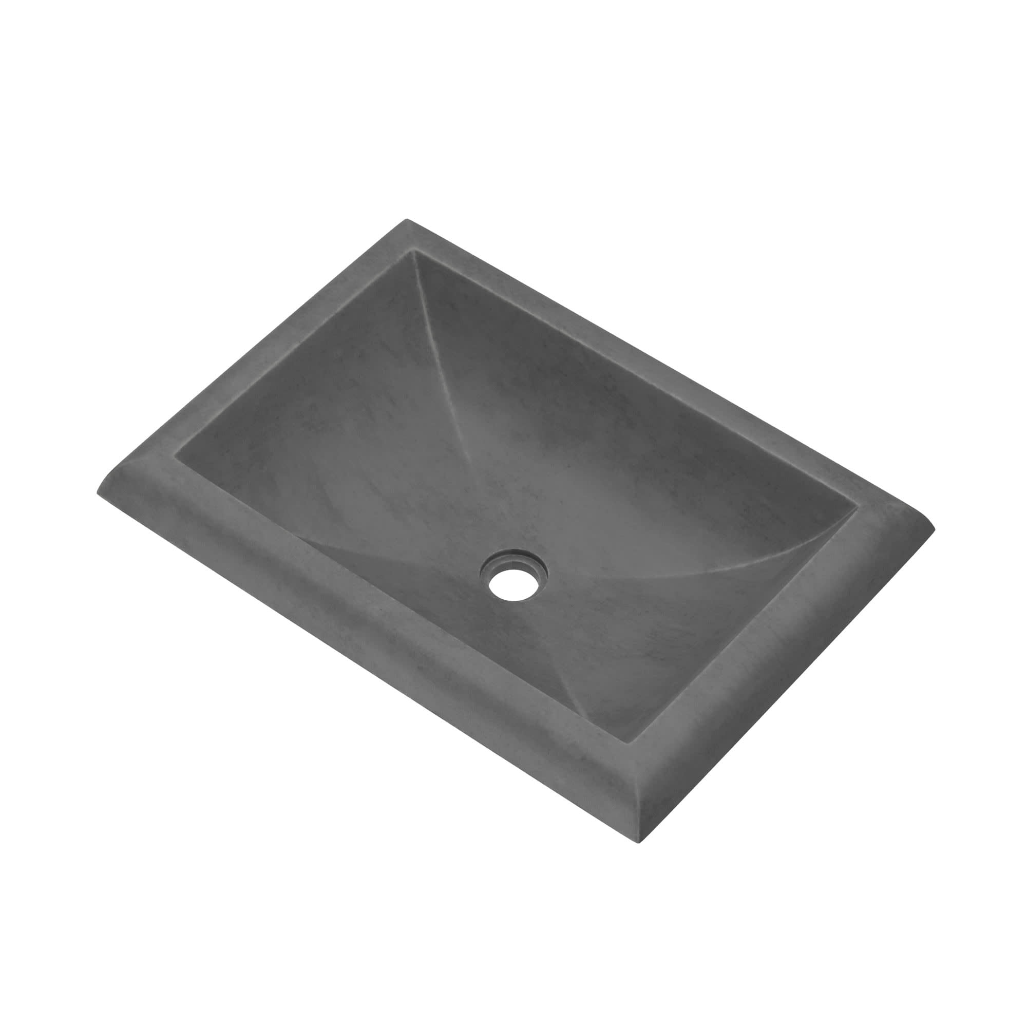 Slate Rectangular Concrete Drop-In Bathroom Sink
