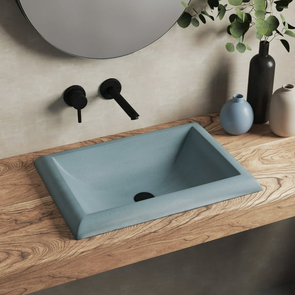 Native Trails NSL2216-O Nativestone 21-1/2" Rectangular Concrete Drop In Bathroom Sink -