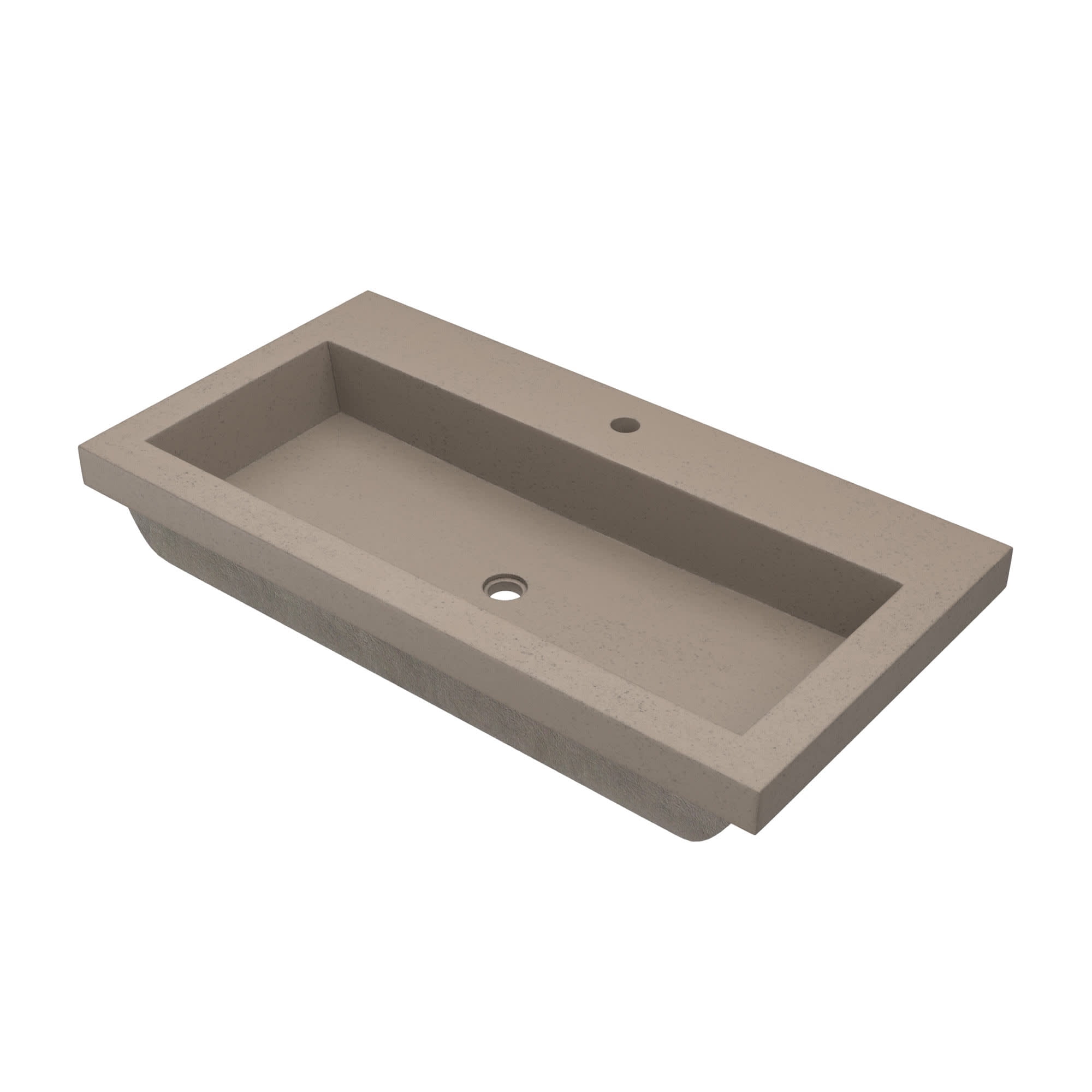 Modern Rectangular 36" Copper Stone Drop-In Sink