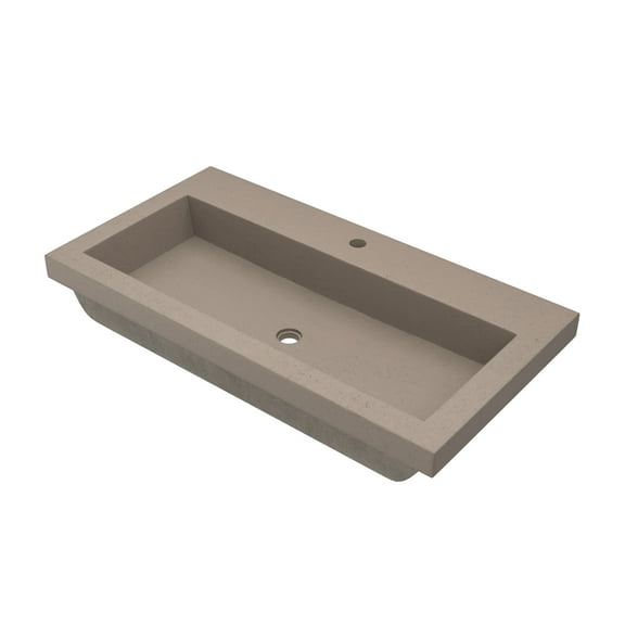Native Trails Nsl3619 Nativestone 36" Rectangular Concrete Drop In Bathroom Sink - Earth