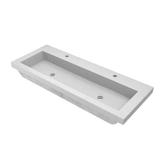 Native Trails Nsl4819 Nativestone 48" Trough Rectangular Concrete Drop In Bathroom Sink -