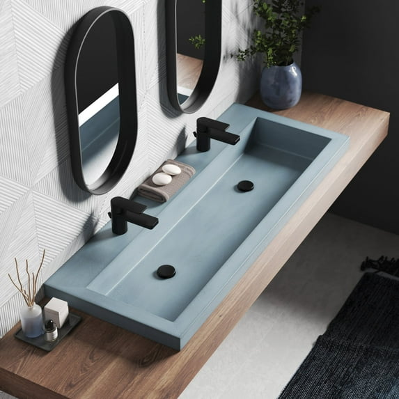 Native Trails NSL4819-O Nativestone 48" Trough Rectangular Concrete Drop In Bathroom Sink