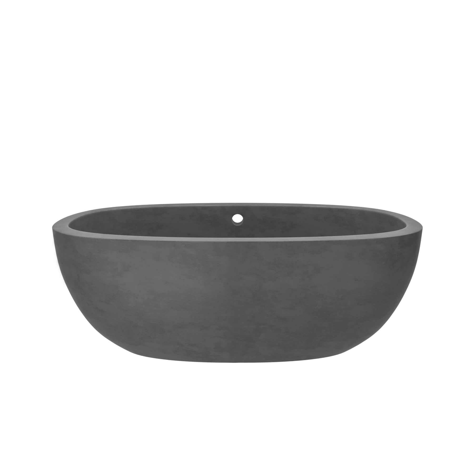 Rustic Elegance 62" Oval Freestanding Soaker Tub in Slate