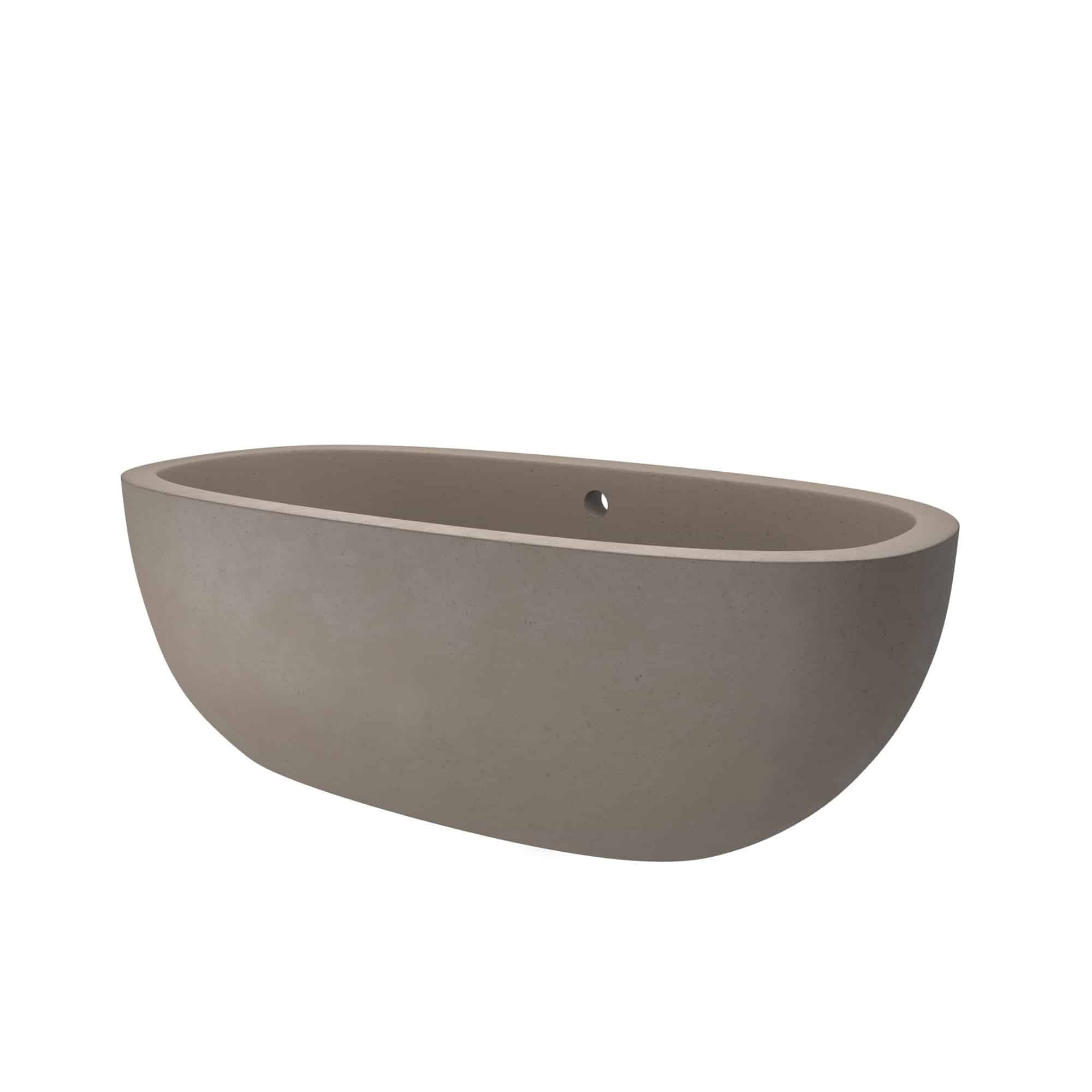 Rustic Elegance 72" Oval Freestanding Soaker Tub in Natural Concrete