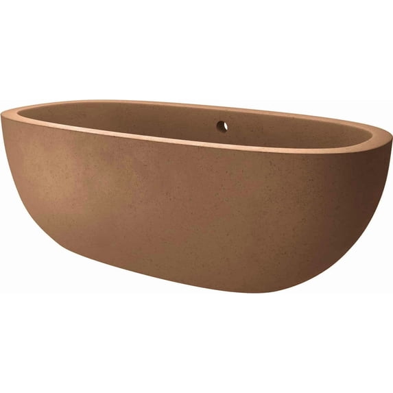 Native Trails NST7236-T Nativestone 72" Free Standing Concrete Soaking Tub - Terracotta