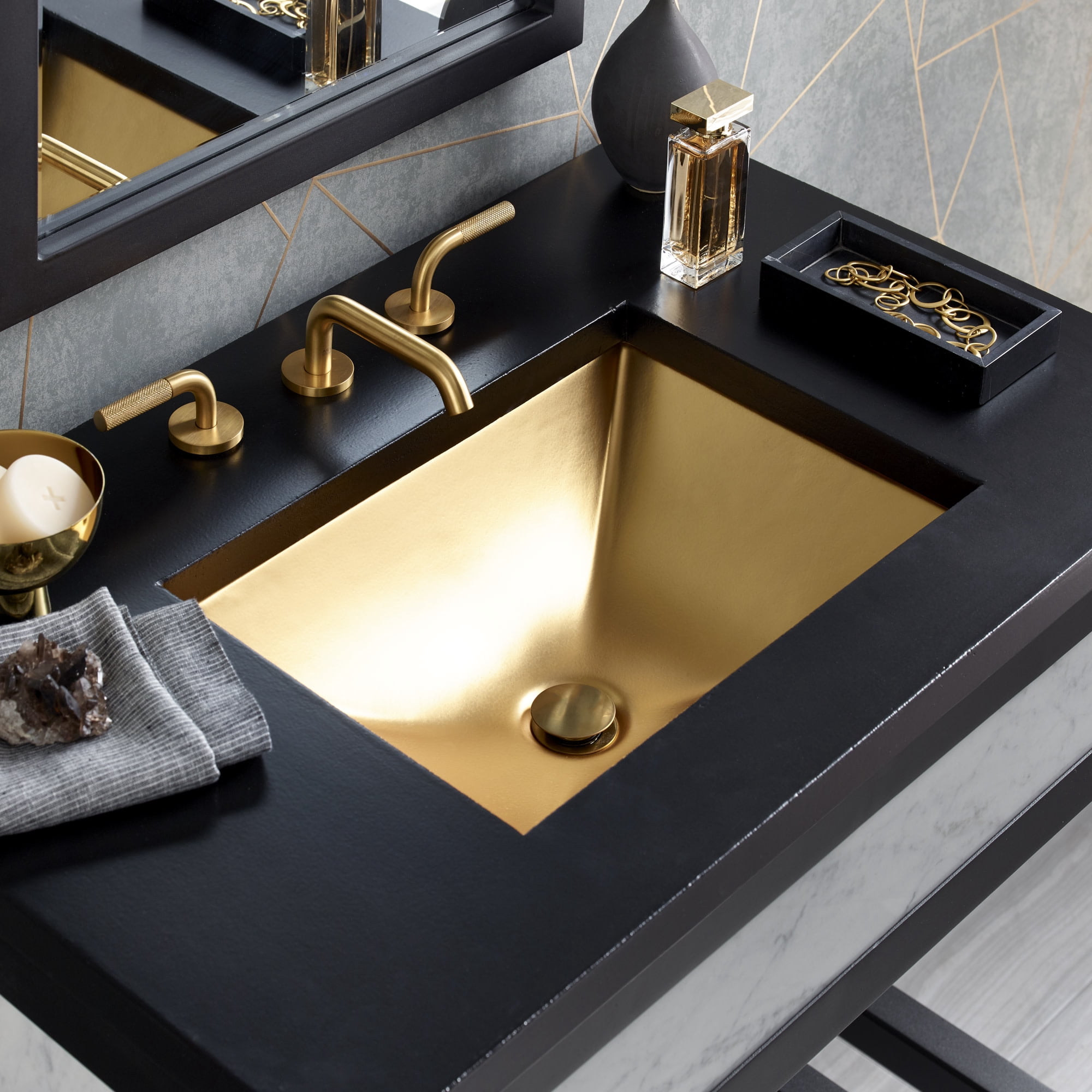 Native Trails PML2014-G Precious Metals Amara 20" Drop In Or Undermount Single Basin