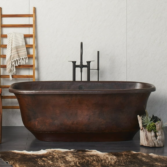 Native Trails Santorini Antique Copper Freestanding Soaking Bathtub
