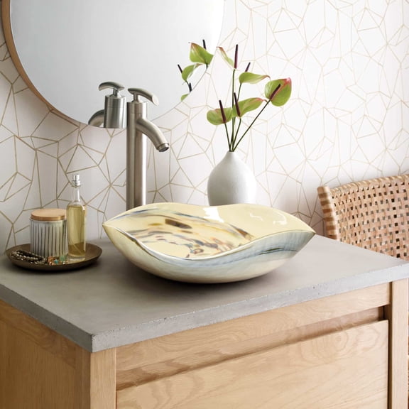 Native Trails TMG1515-CA Murano 14-3/4" Specialty Glass Vessel Bathroom Sink - Corallina