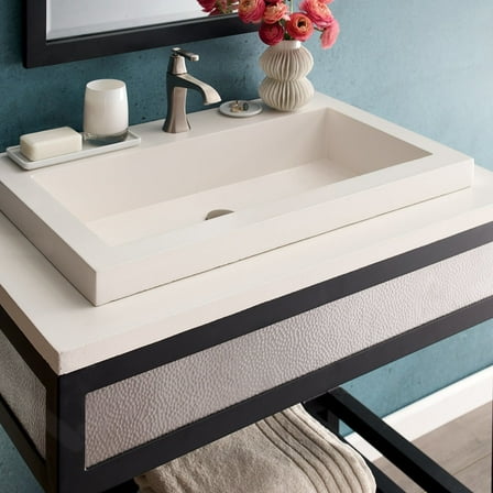 Native Trails Trough Bathroom Sink With Pearl Finish NSL3019-PX