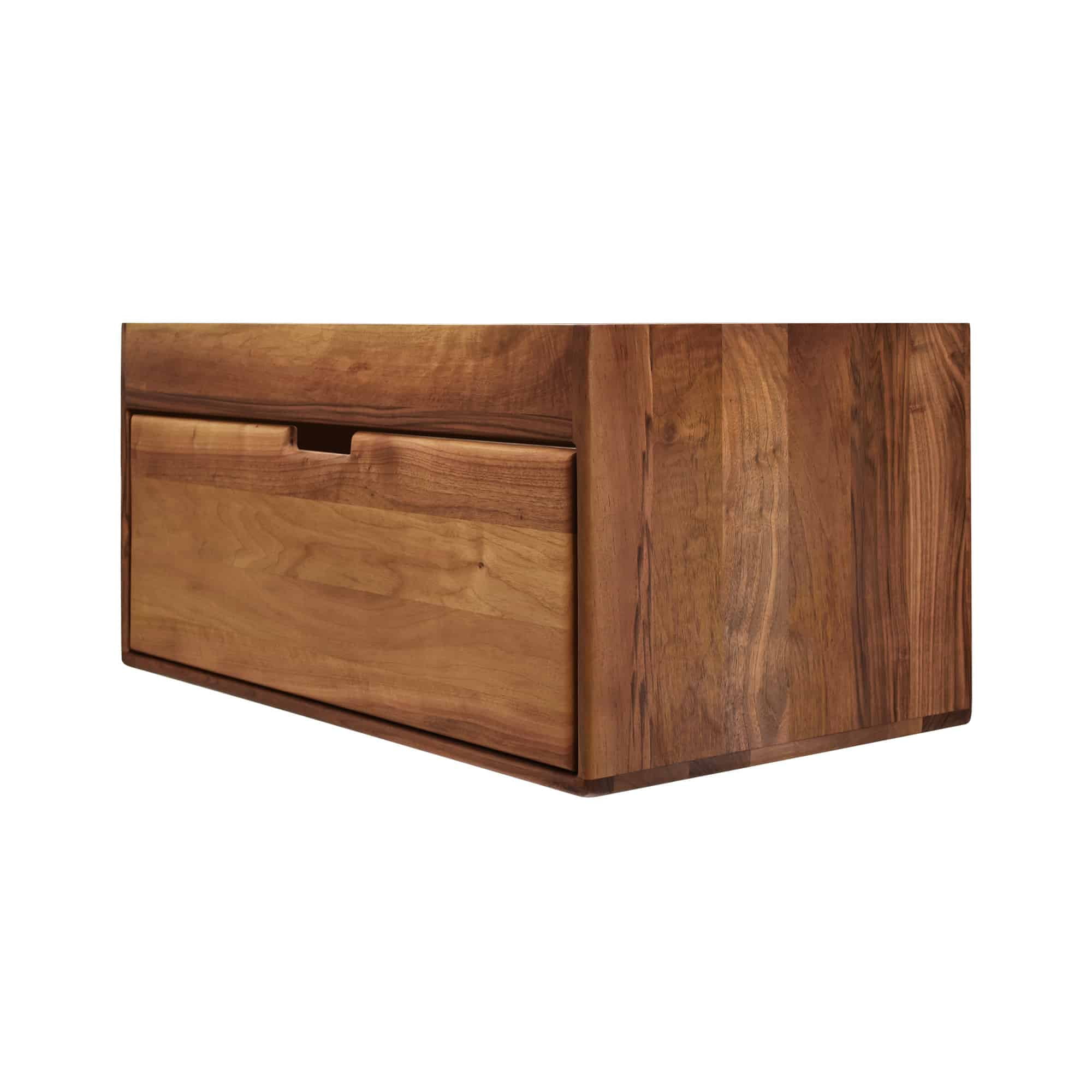 Topanga 36" Walnut Mid-Century Modern Floating Vanity Base