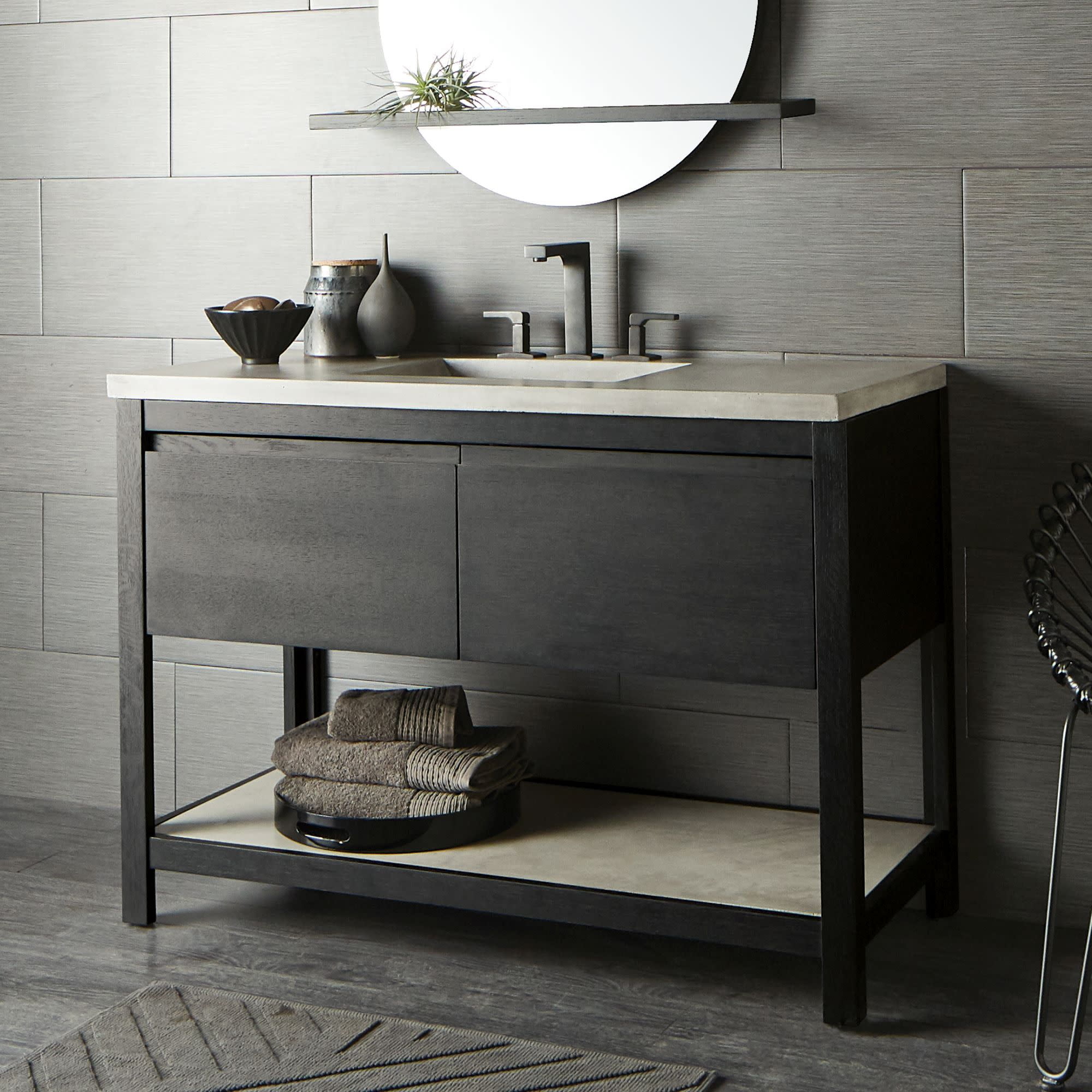 Midnight Oak 48" Single Freestanding Bathroom Vanity