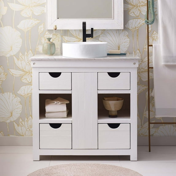Native Trails Vnw36 Vintner's 36" Single Free Standing Vanity Cabinet Only - Blanc