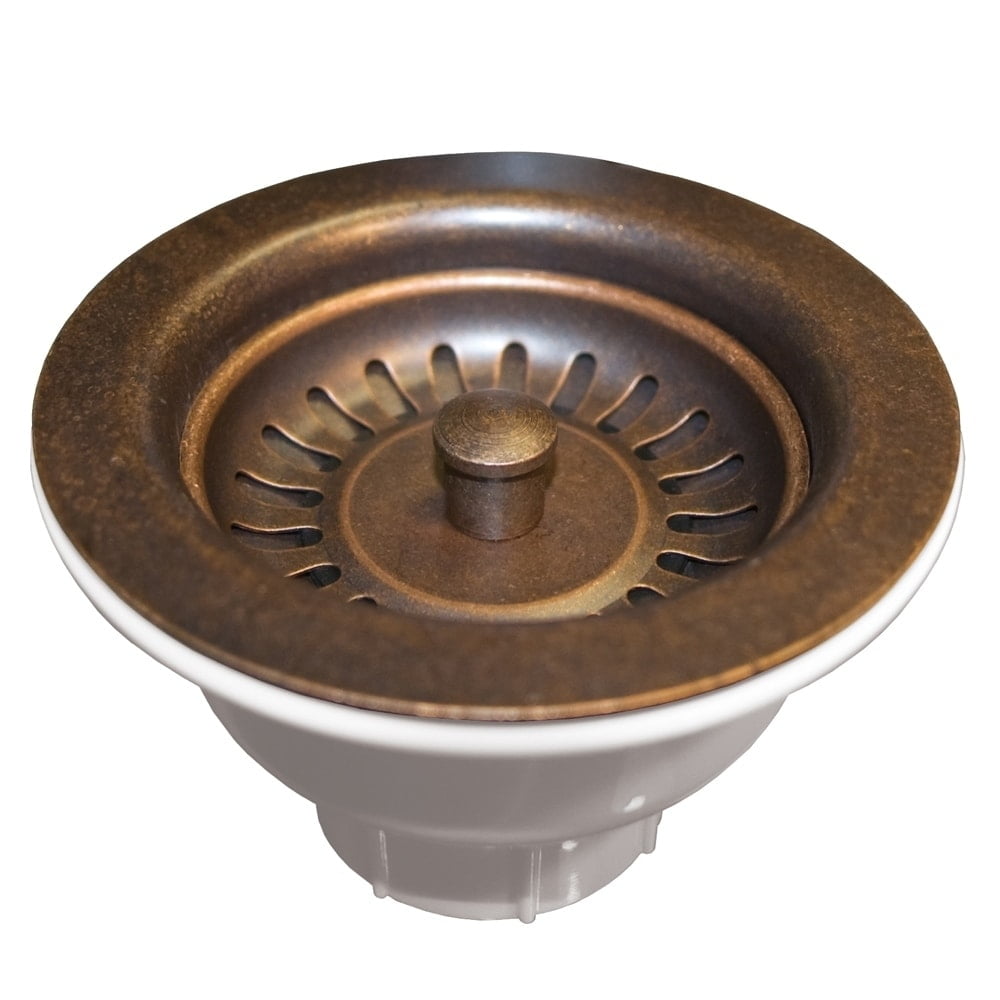 Weathered Copper 3.5-inch Basket Strainer with Polished Nickel Finish