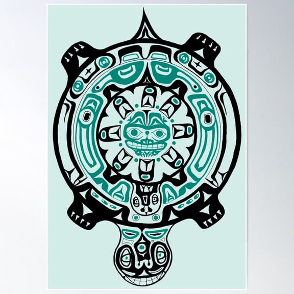Native Turtle Poster Wall Art, Modern Wall Decor For Living Room Bedroom, 8x12 UNFRAMED