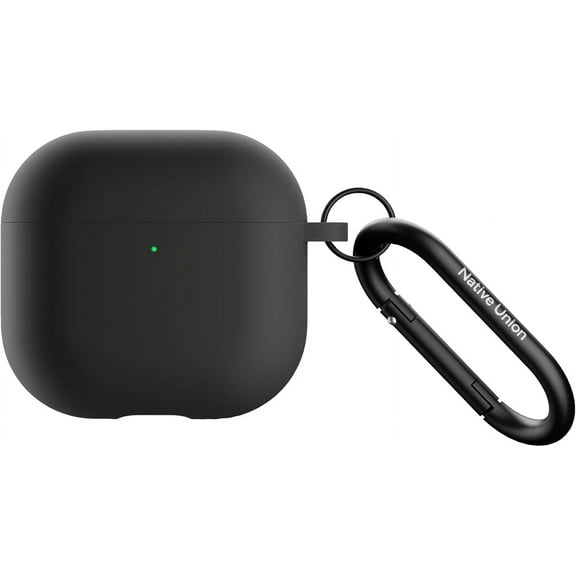 Native Union Active Case for AirPods 4 – Active Noise Cancellation – Silicone Case with Clip(Black)