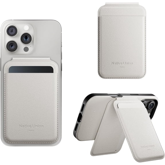 Native Union Active Wallet Stand – Strong Magnetic 4-Card Wallet for Smart Phones (Sandstone)