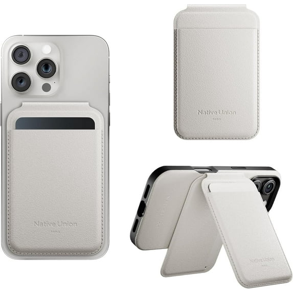 Native Union Active Wallet Stand – Strong Magnetic 4-Card Wallet for Smart Phones (Sandstone)