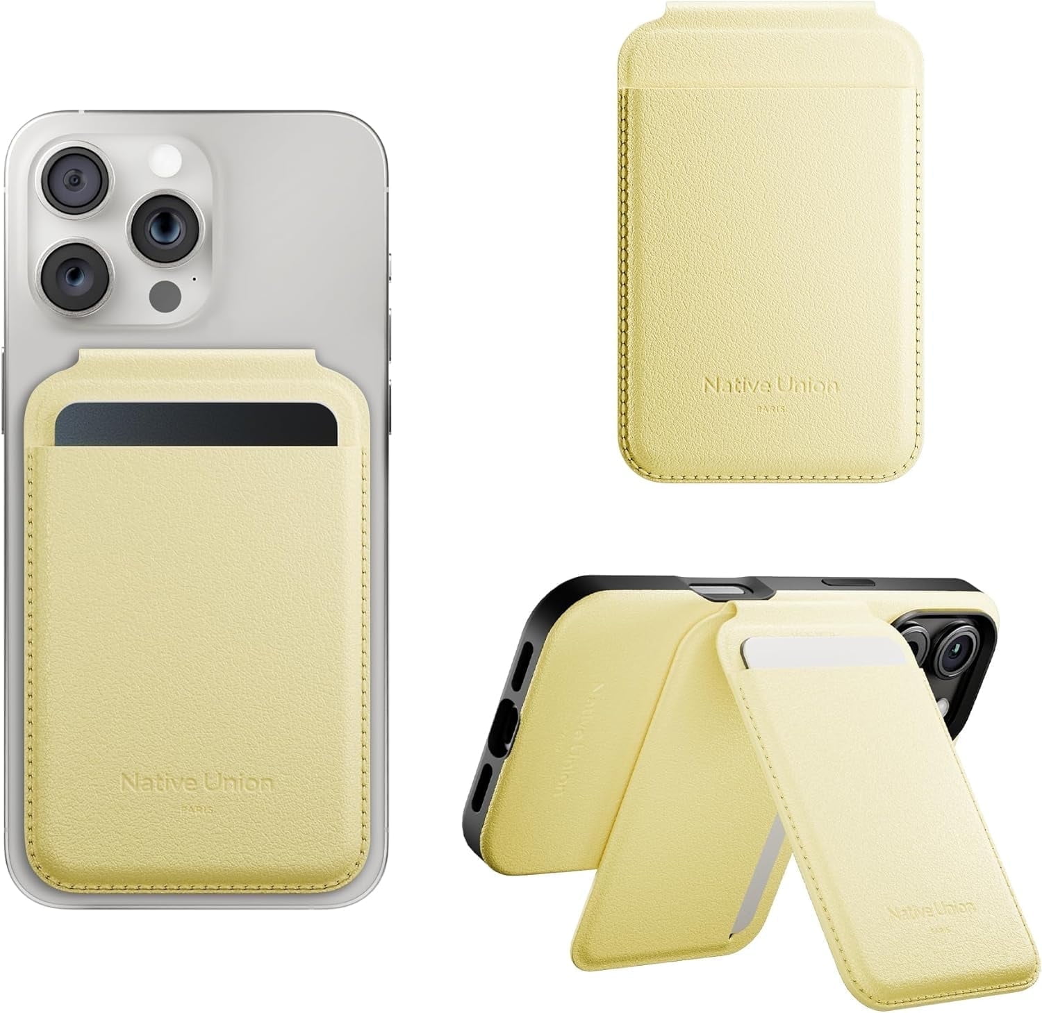 ★Native Union★Active Wallet Stand-Magnetic★Lemon (人気) Native Union Active Wallet Stand – Strong Magnetic Stick on