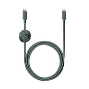 Native Union Anchor Cable 240W   10ft USB C High Speed Charging Cable   Weighted Knot Slate Green