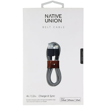 Native Union - Apple MFi Certified 3.9' Lightning USB Charging Cable - Zebra