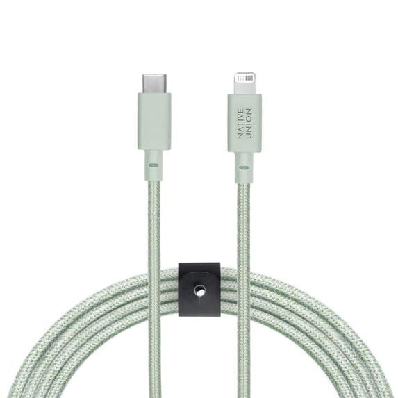 Native Union Belt Cable - 10ft Ultra-Strong USB Type C Cable (Sage)