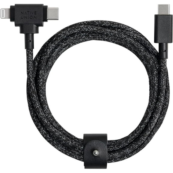 Native Union Belt Cable Duo - 2-in-1 - 5ft Ultra-Strong Universal Type C Charging Cable (Cosmos)