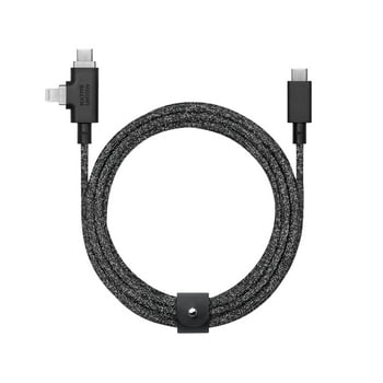 Native Union Belt Cable Duo Pro 240W – 2-in-1 8ft Universal USB C Charging Cable (Cosmos)