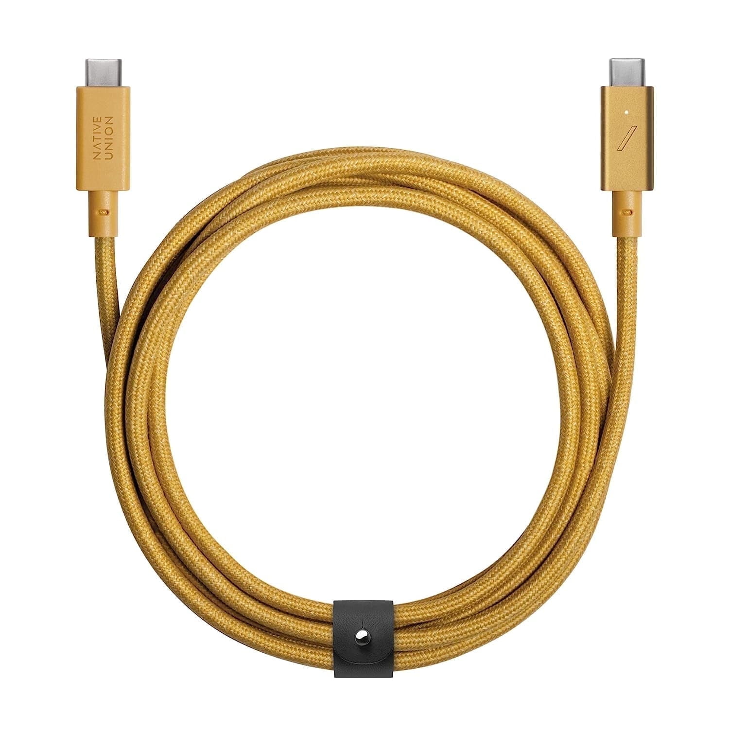 Native Union Belt Cable Pro - 240W USB Type C - 8ft Ultra-Strong Charging - Leather Strap (Kraft)