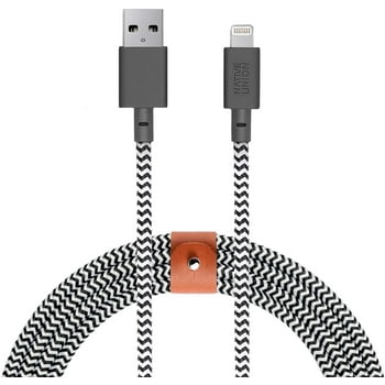 Native Union Belt Cable XL - 10ft Ultra-Strong Reinforced USB-A Charging Cable (Zebra)