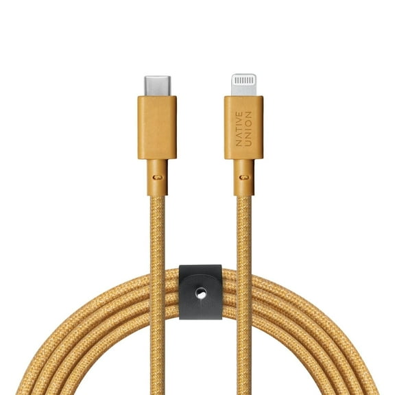 Native Union Belt Cable XL USB-C - 10ft Ultra-Strong Charging Cable Compatible with iPhone 13 & earlier (Kraft)