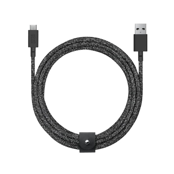 Native Union Belt Cable XL USB-C to USB-A - 10ft Ultra-Strong Cable with Leather Strap (Cosmos)