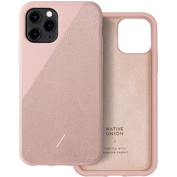 Native Union Clic Canvas Case - Crafted with Premium Woven Fabric Cover Slim and Lightwieght with Form-Fitting Protection - Compatible with iPhone 11 Pro (Rose)