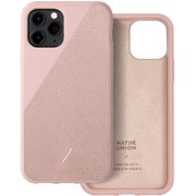 Native Union Clic Canvas Case - Crafted with Premium Woven Fabric Cover Slim and Lightwieght with Form-Fitting Protection - Compatible with iPhone 11 Pro Rose