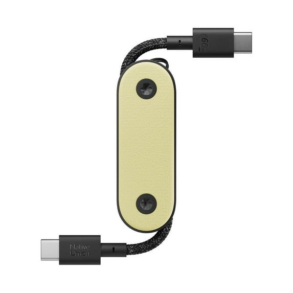Native Union Pocket Cable 60W – USB-C Portable Charging Cable for Smart Phone and Tablet (Lemon)