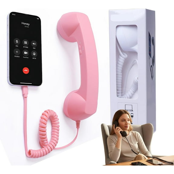 Native Union Pop Phone – Retro Telephone Handset with Mic & Speaker, USB-C for iPhone, iPad, Laptop, Tablet, Samsung S24, Flip 6, Fold 6 – Hybrid Work, Calls, Video Conferences, Meetings