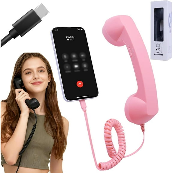 Native Union Pop Phone – Retro Telephone Handset with Mic & Speaker, USB-C for iPhone, iPad, Laptop, Tablet, Samsung S24, Flip 6, Fold 6 – Hybrid Work, Calls, Video Conferences, Meetings