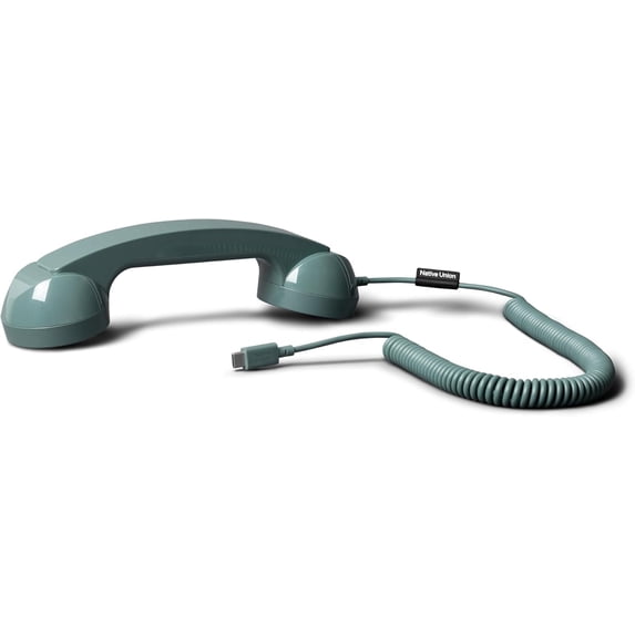 Native Union Pop Phone – Retro Telephone Handset with Mic & Speaker, USB-C for iPhone, iPad, Laptop, Tablet, Samsung S24 – Hybrid Work, Calls, Video Conferences, Meetings (Slate Green)