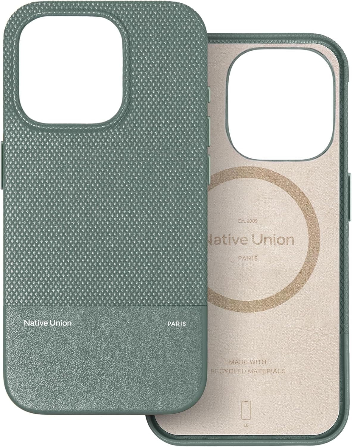 Native Union (Re)Classic Case 3.0 – 6ft Drop Protection – Compatible with iPhone 16 (Slate Green)