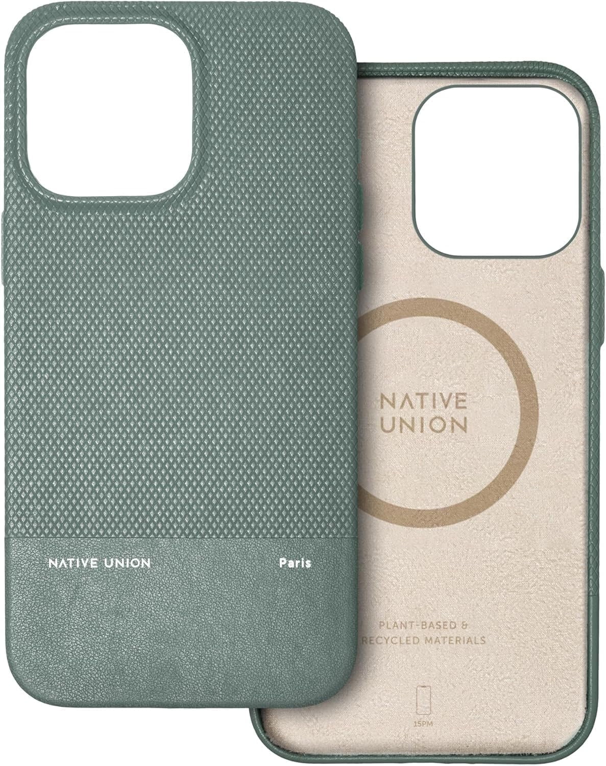 Native Union (Re)Classic Case –6ft Drop Protection – Compatible with iPhone 15 Pro Max(Slate Green)