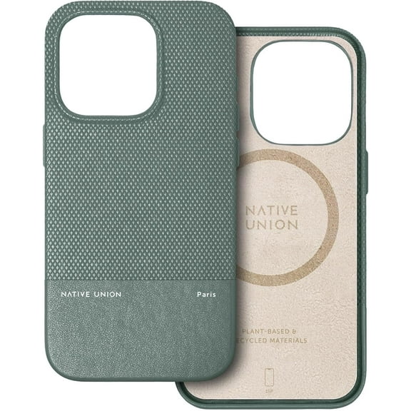 Native Union (Re)Classic Case – 6ft Drop Protection – Compatible with iPhone 15 Pro (Slate Green)
