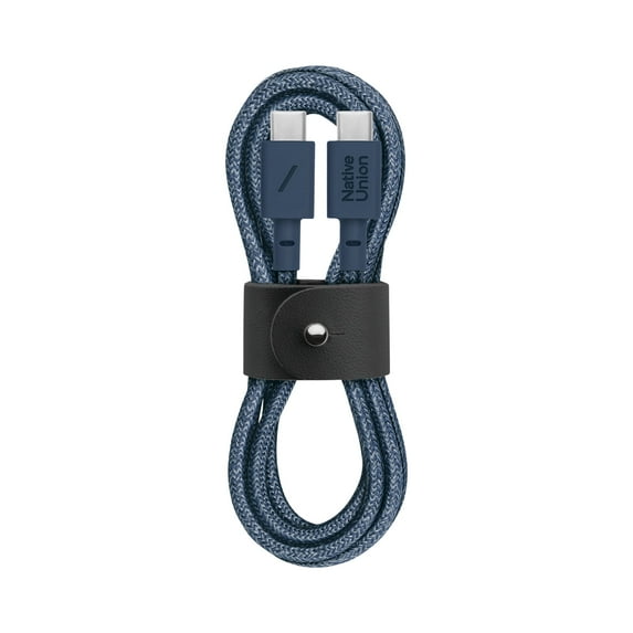 Native Union Type-C Belt Cable - USB-C to USB-C 4ft Ultra-Strong Charging Cable Compatible with iPhone 16, 16 Plus, 16 Pro, 16 Pro Max, iPad Pro, iPad Air, Galaxy S25, Flip 6, Fold 6 (Navy)