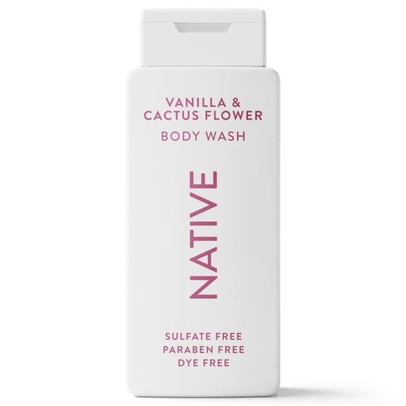 Native Body Wash, Vanilla & Cactus Flower, Sulfate Free, for Women & Men, 18 fl oz