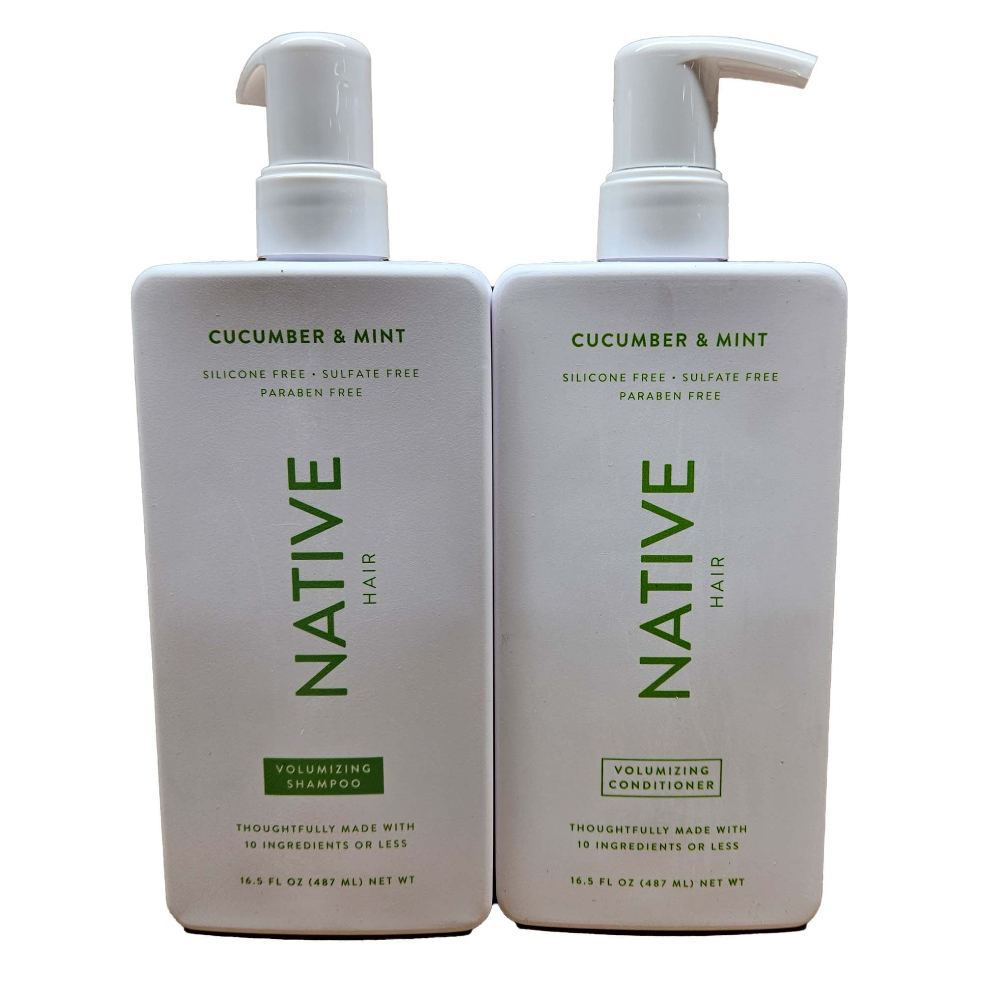 Native Volumizing Shampoo Conditioner Set Cucumber & Mint, Sulfate