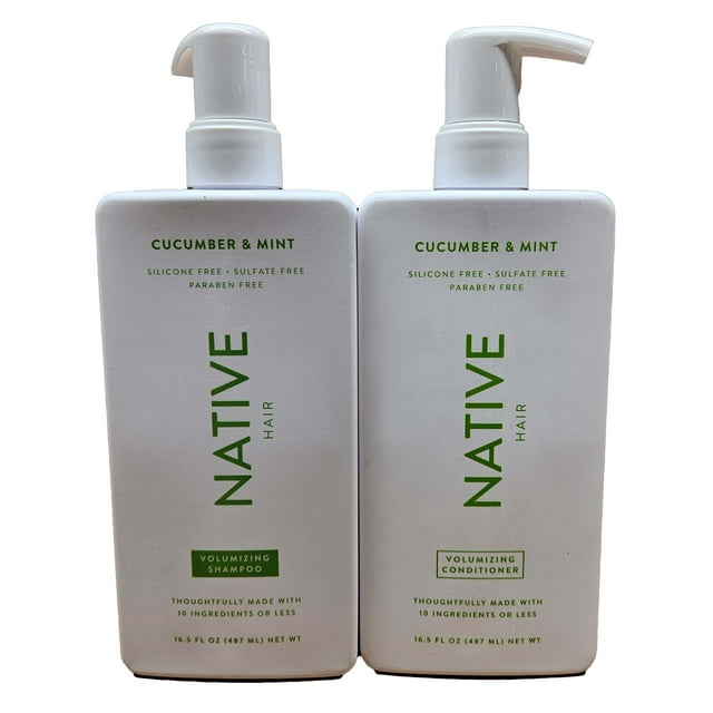 Native Volumizing Shampoo Conditioner Set Cucumber & Mint, Sulfate & Paraben Free, 16.5 oz (2