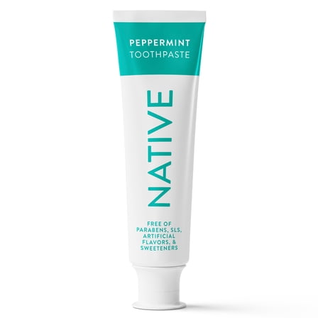 Native Fluoride Free Toothpaste, Peppermint Flavor, 4.1 oz, for Adults & Kids 2+