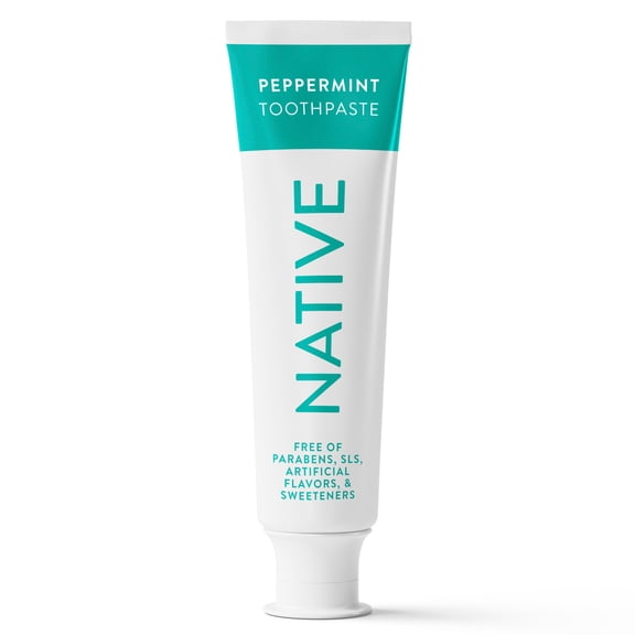 Native Fluoride Free Toothpaste, Peppermint Flavor, 4.1 oz, for Adults & Kids 2+