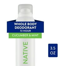 Native Whole Body Deodorant Spray, Cucumber & Mint, Aluminum Free, for Women and Men 3.5 oz