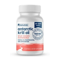 NativePath Antarctic Krill Oil - Wild-Caught Omega 3 Krill Oil 500mg Softgels with EPA, DHA and Astaxanthin - Omega 3 Supplement for Joint, Heart, Brain and Immunity - 60 ct - No Fishy Aftertaste
