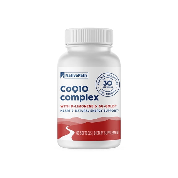 NativePath CoQ10 100mg with D-Limonene, Coenzyme Q10 Softgels for Heart Health, 60 Softgels
