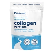NativePath Collagen Peptides Protein Powder, Grass-Fed Type 1 and 3, Unflavored, 56 Servings